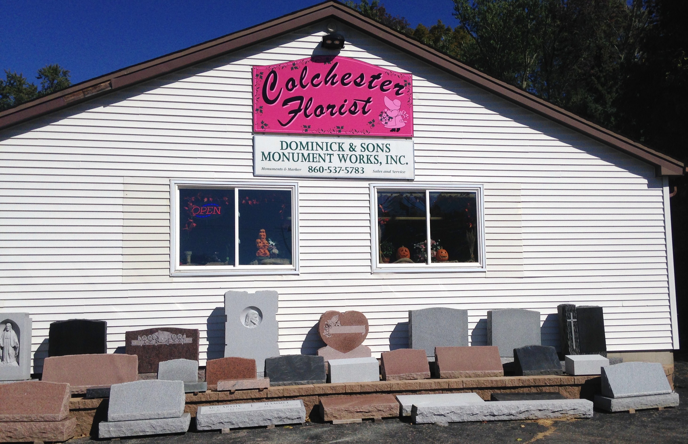 Dominick & Sons Monument Works office at 215 Lebanon Ave, Colchester, CT